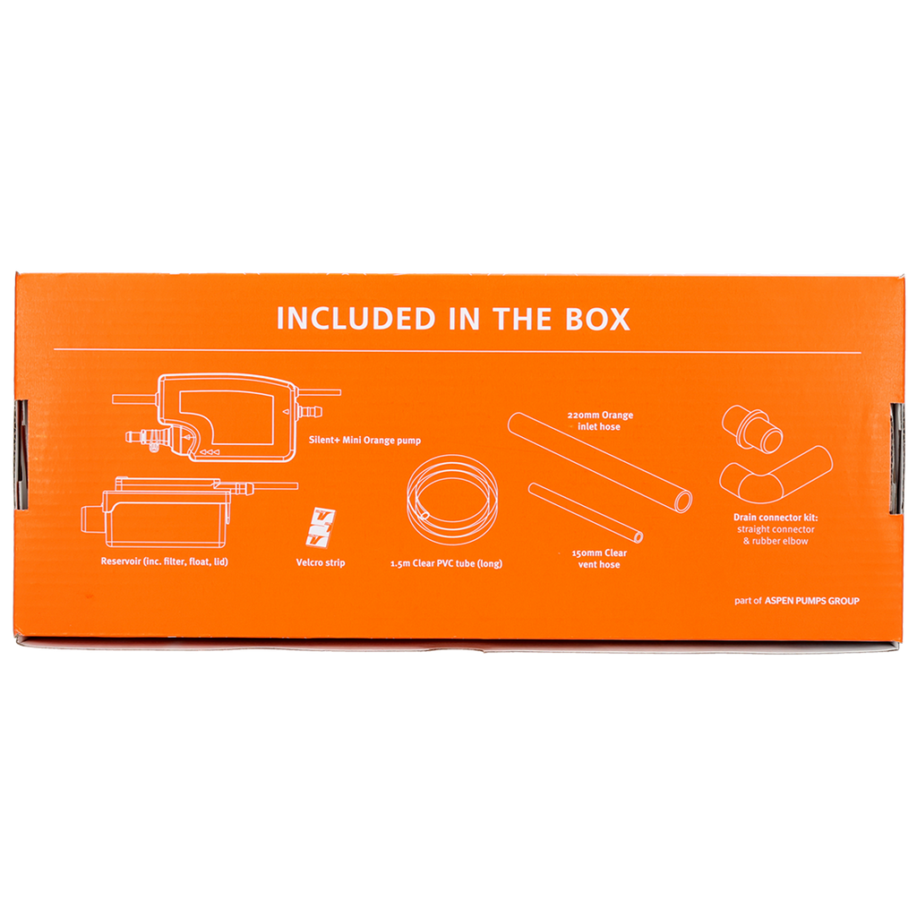 Aspen Silent+ Mini Orange FP3430 mini condensate pump, alternative view