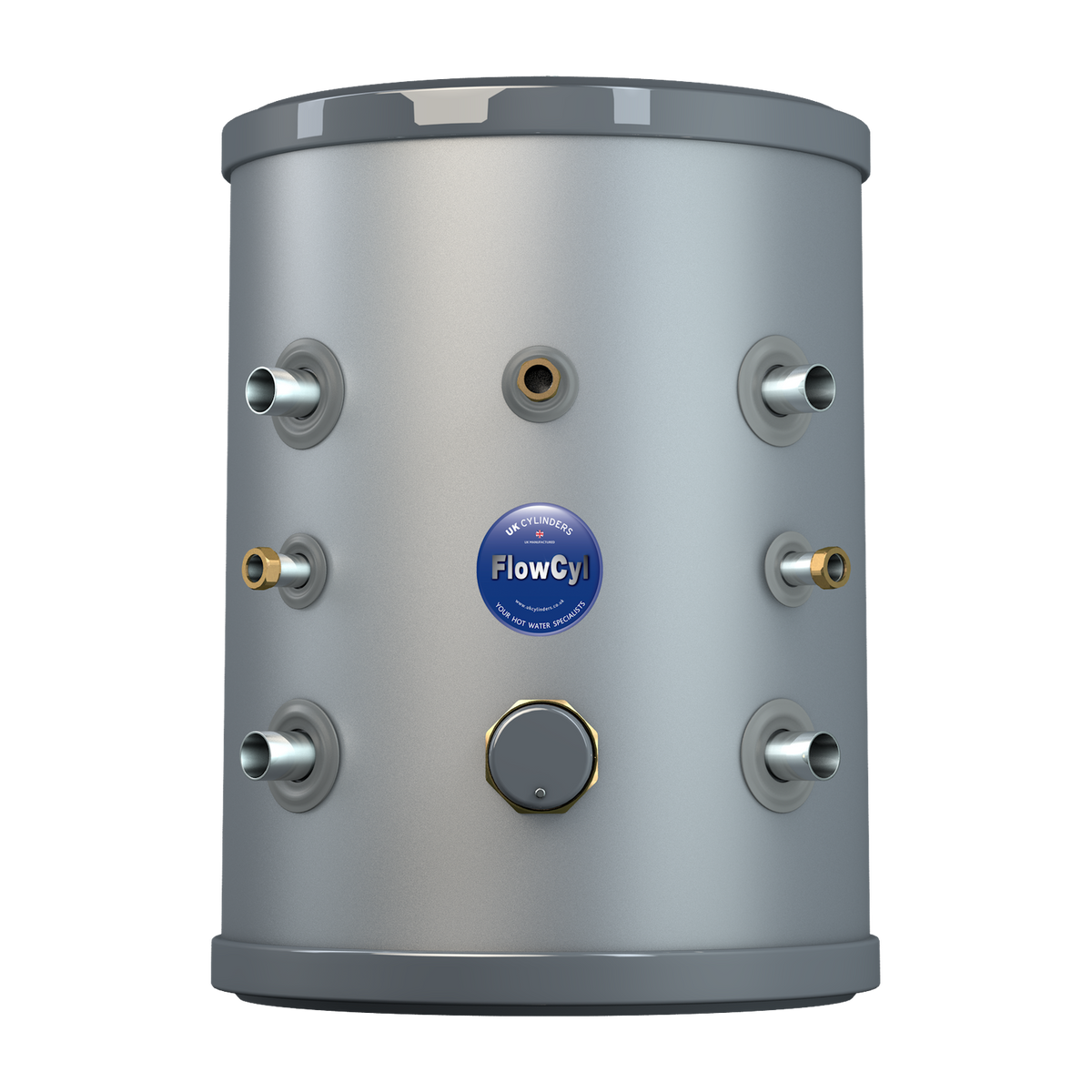 UK Cylinders FlowCyl heat pump buffer vessel, 90L shown