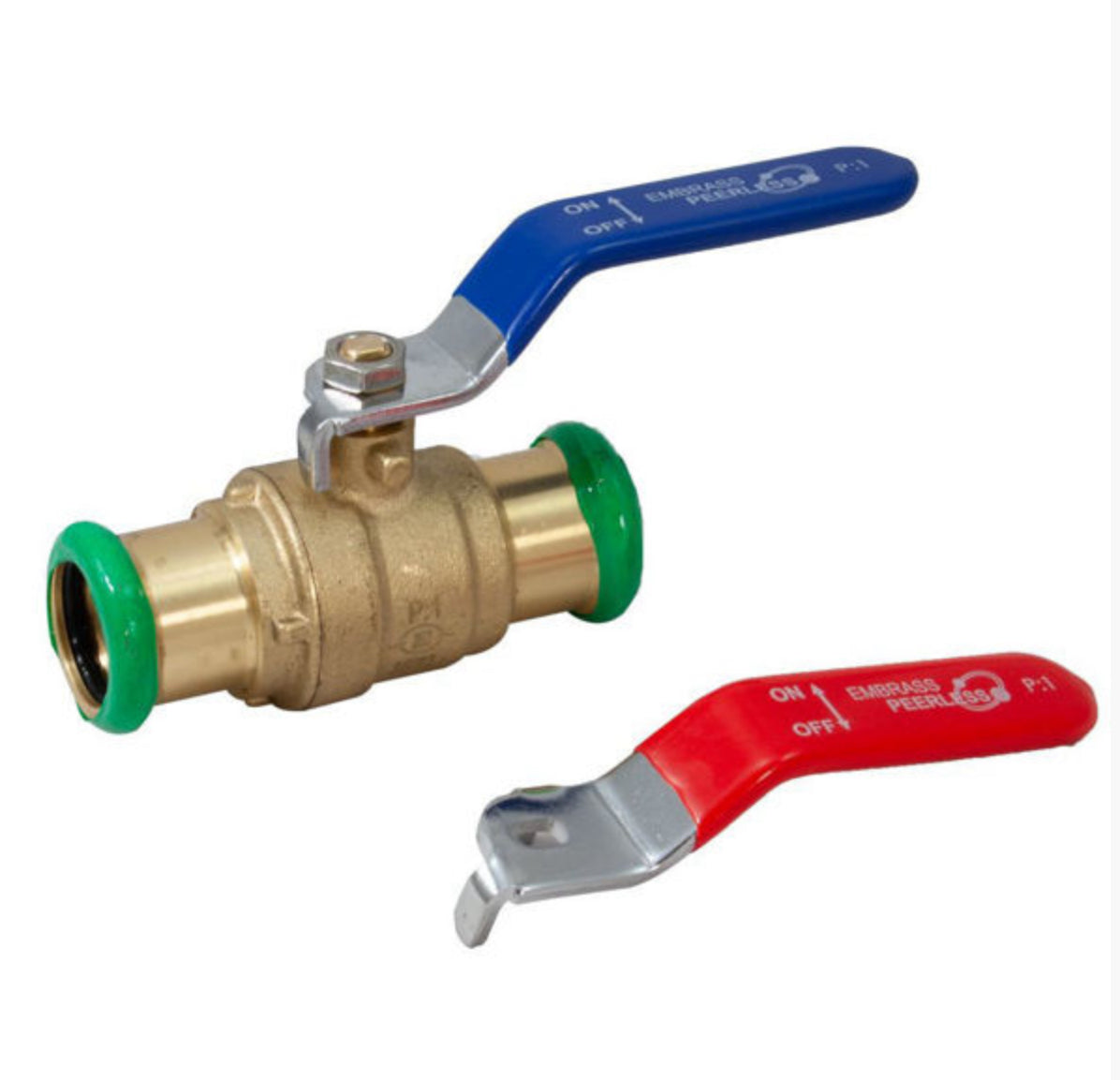 Pegasus M Profile PressFit Lever Ball Valve Blue & Red Handle