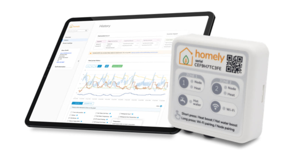 Homely Smart Heat Pump Thermostat Hub and Node with Wireless Dual Zone Node