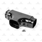 Inaba Denko Slimduct ST tee joint, black (75mm shown, 100mm is the same design)