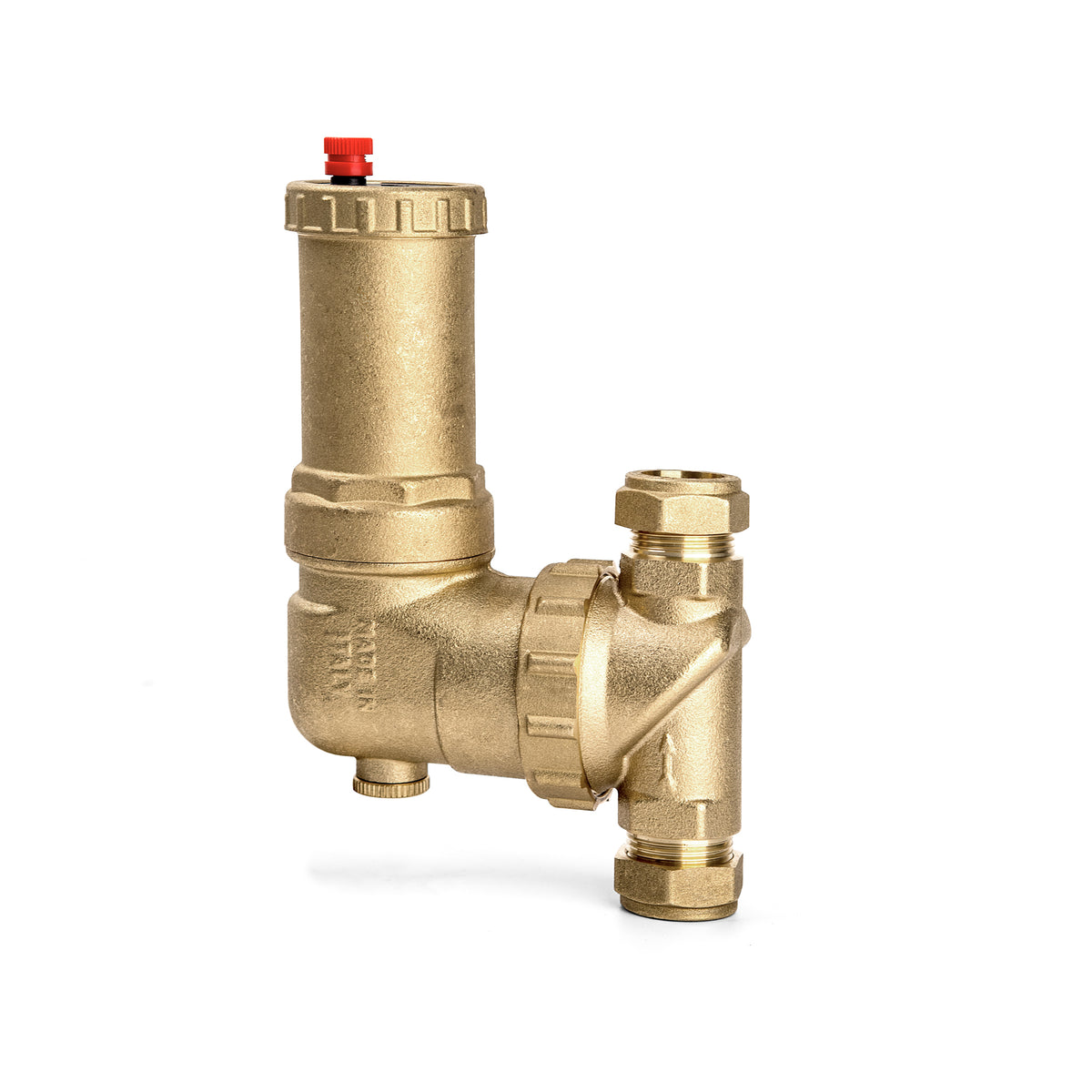 Inta-Vent automatic air eliminator, solid brass in-line deaerator
