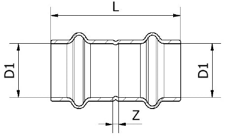 Conex Banninger MaxiPro straight coupler dimension drawing (L and Z)