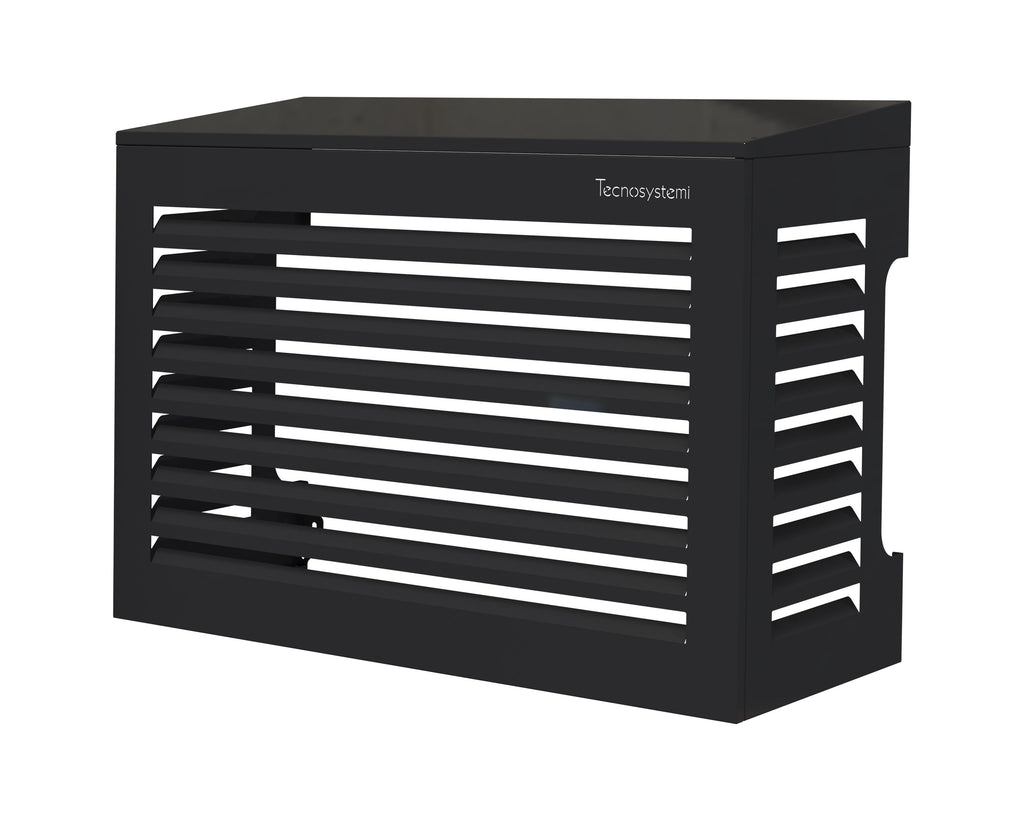 Outdoor unit cover cage, side louvres