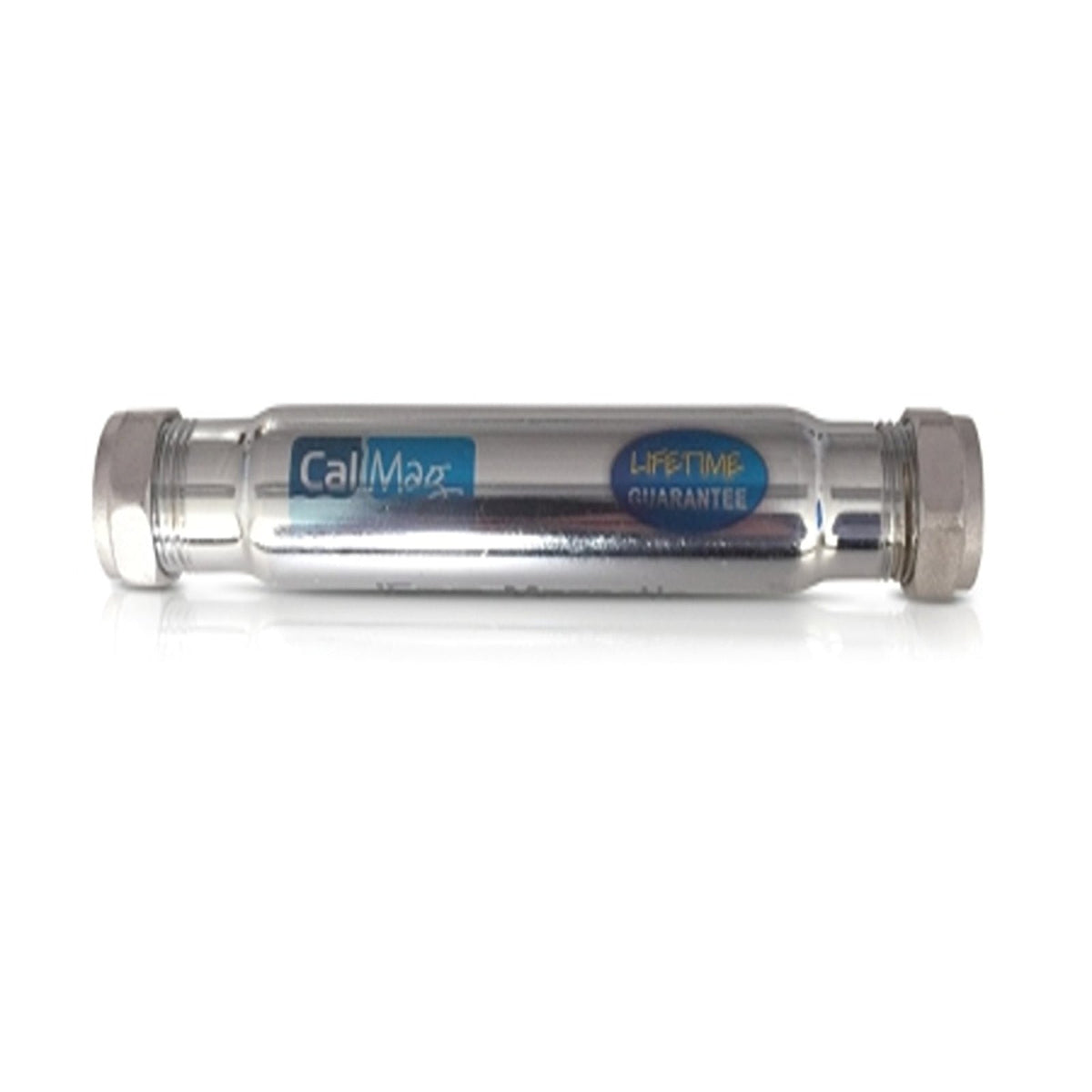 CalMag magnetic in-line scale inhibitor with 15mm compression fittings, chrome finish