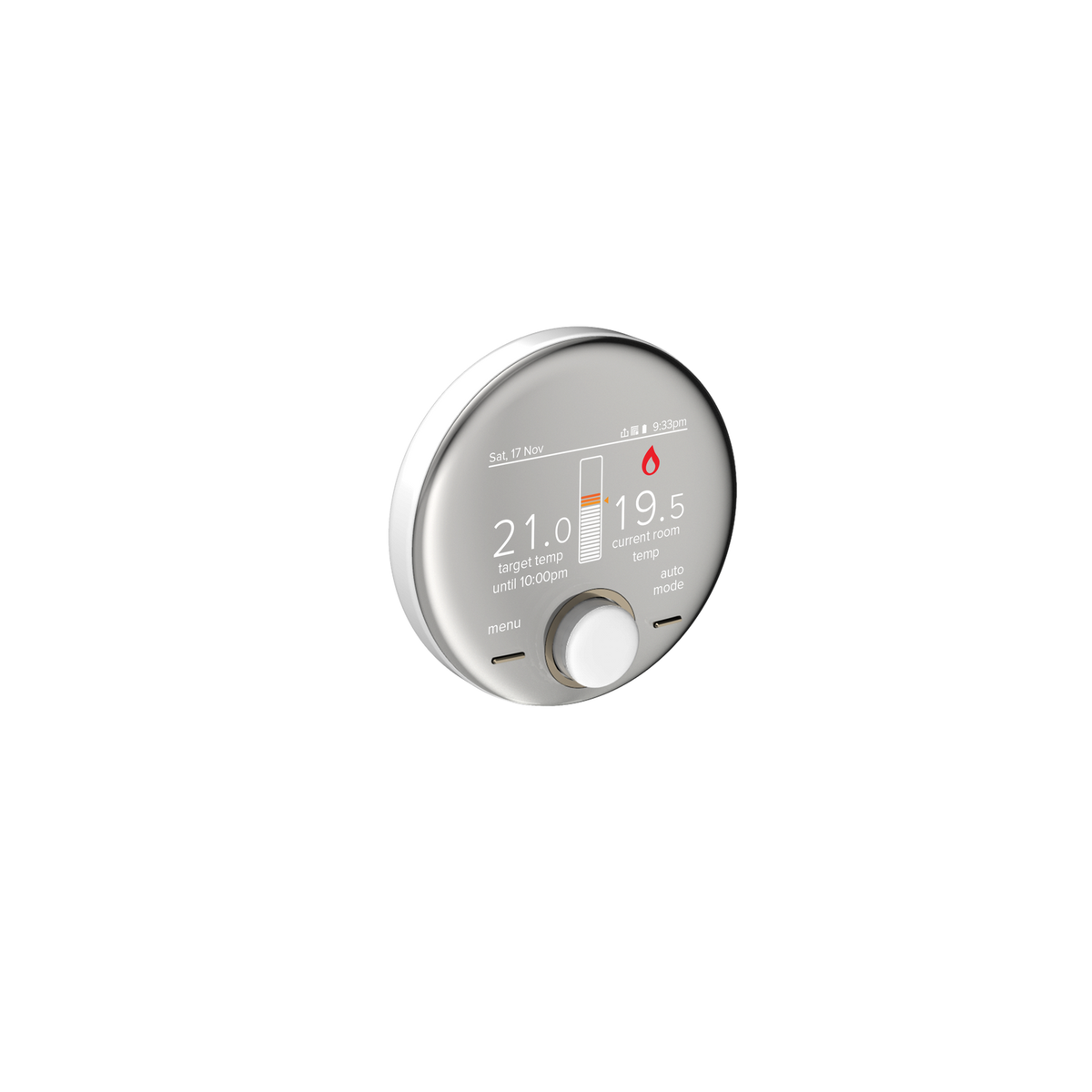 Ideal Halo Combi Wi-Fi thermostat, angled view