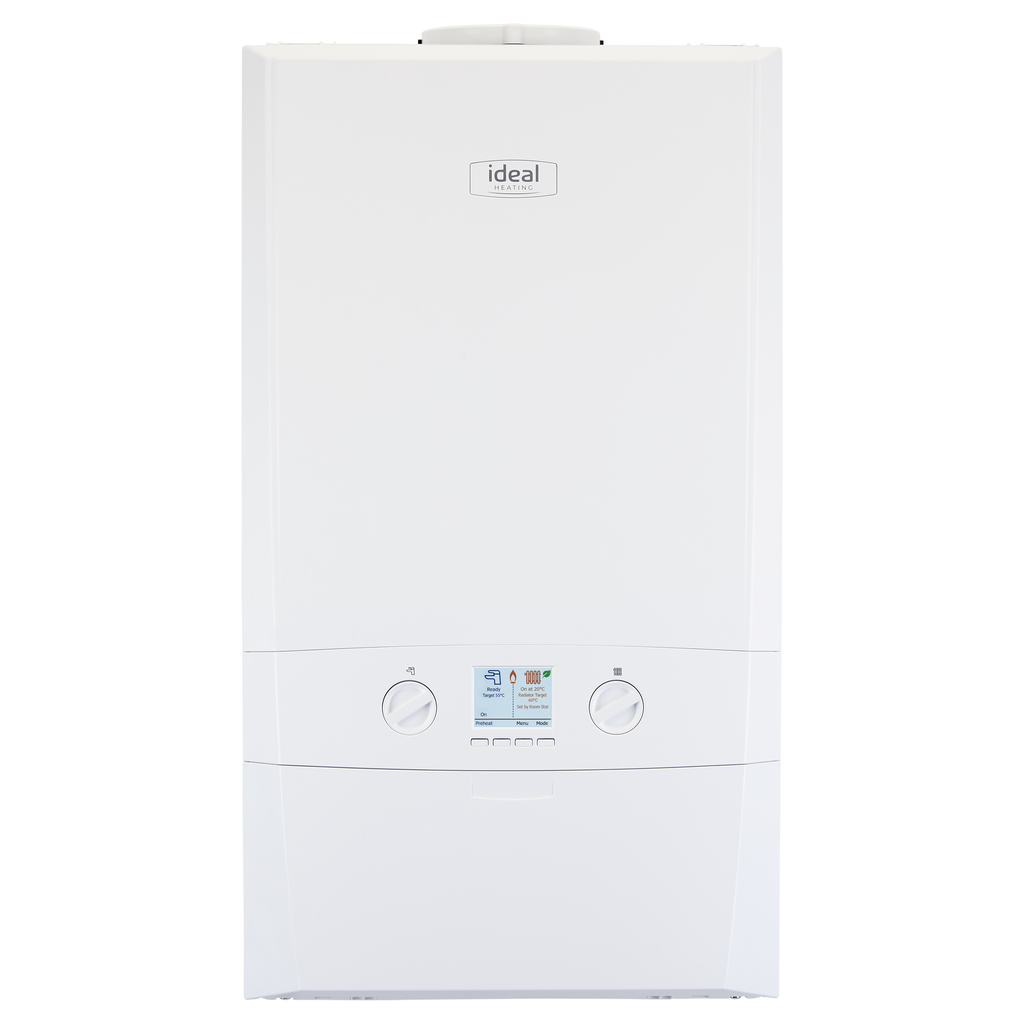 Ideal Logic Max Combi2 gas combi boiler, front view with colour display