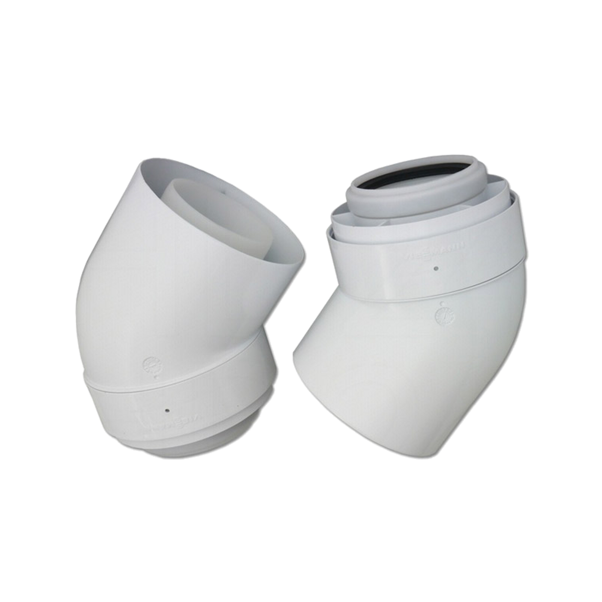 Viessmann 7373227 60/100mm 45 degree concentric flue bends, pair