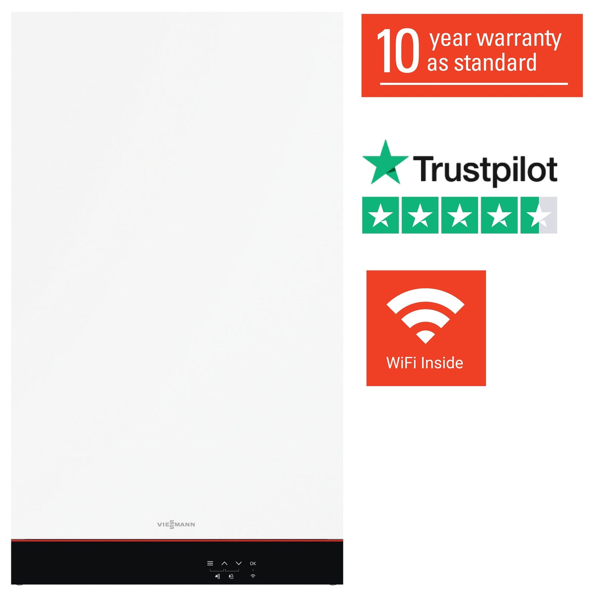 Viessmann Vitodens 050-W gas condensing boiler, front three-quarter view