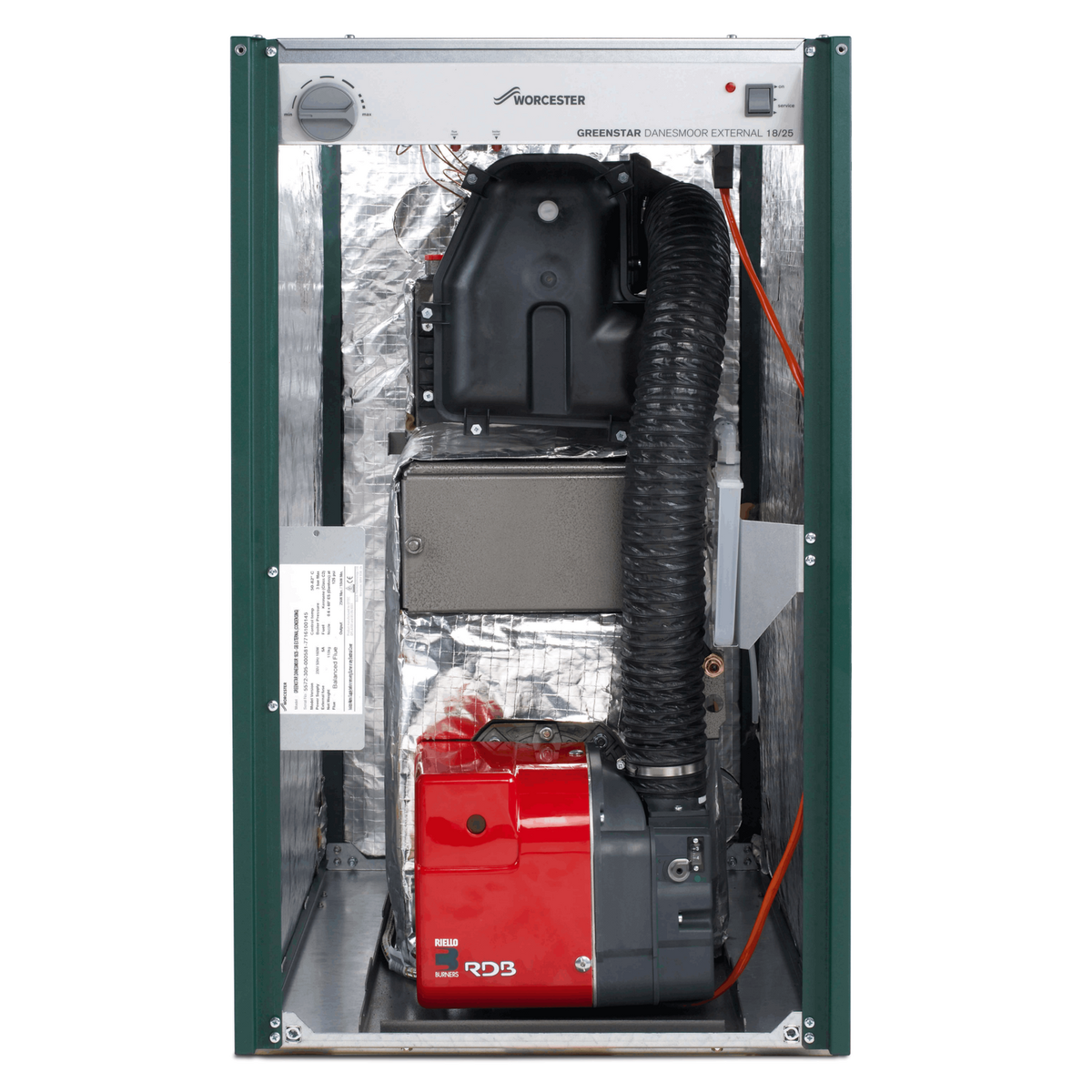 Worcester Bosch Greenstar Danesmoor External regular oil boiler with cabinet open