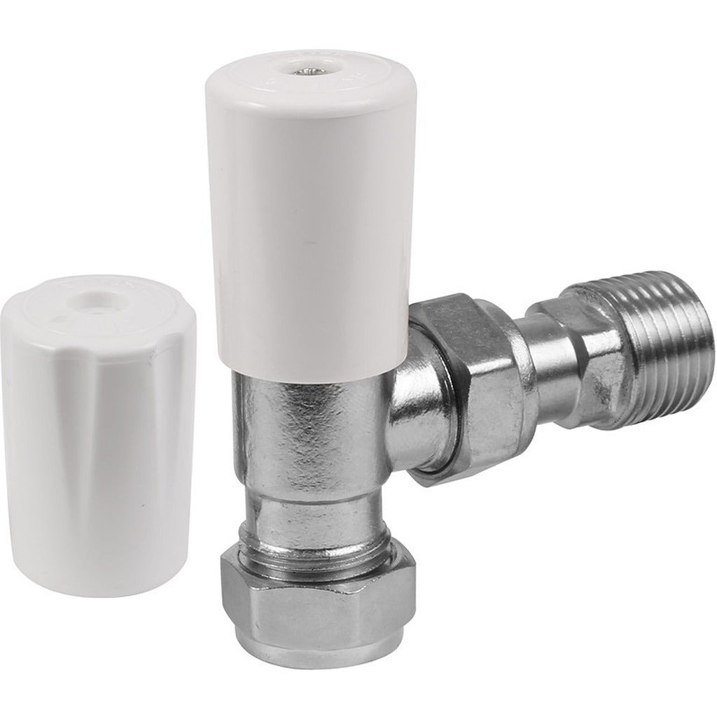 15mm Lock Shield Angled Radiator Valve (Singular)